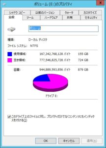 ガベージコレクション後の重複排除ボリュームの容量