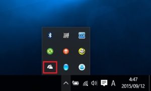 Windows 10 OneDriveのアイコンを右クリック