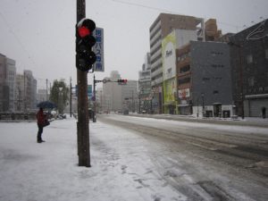 長崎市内にて この日は大雪でした