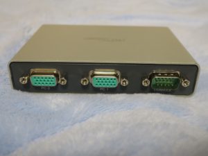 サンワサプライ パソコン自動切替器（2:1） SW-KVM2LUN 本体背面 ここにPC本体・ディスプレイ・キーボード・マウスをつなぎます