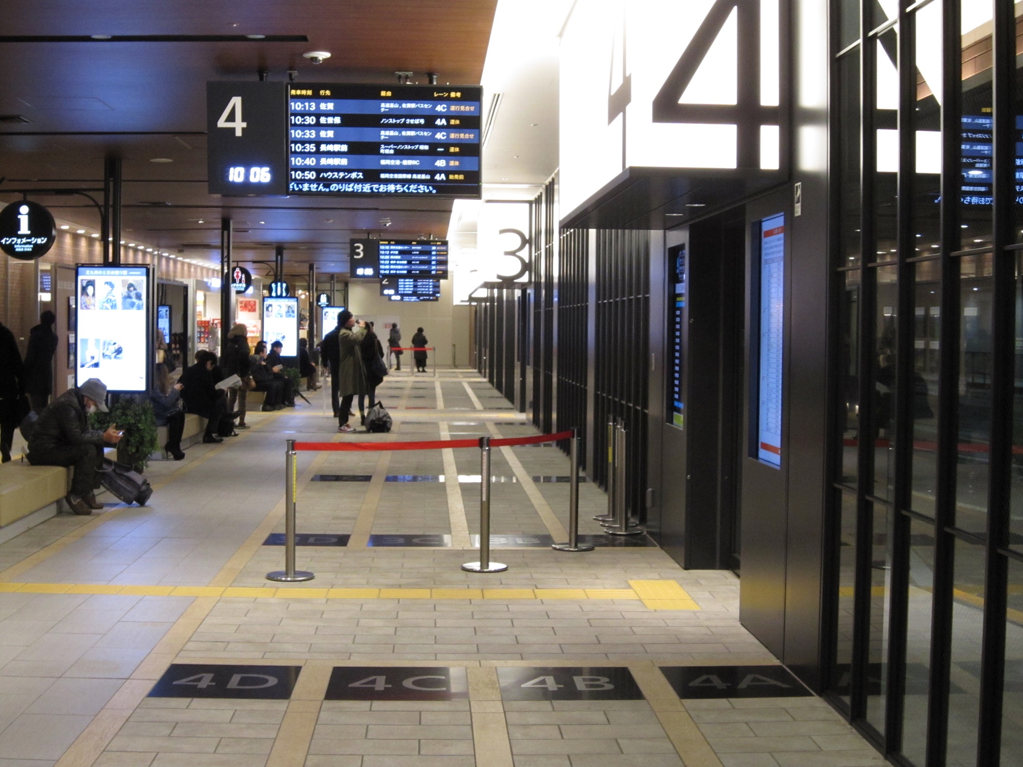 福岡 天神バスターミナル 3番のりば 4番のりば