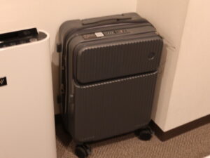 YUWEIJIE H1053 Sサイズ グレー ホテルでは隅っこに置いていました